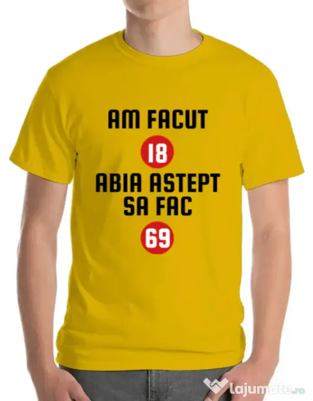 Tricou ADLER barbat Am facut 18 ani Galben
