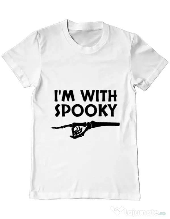 Tricou ADLER barbat I'm with spooky Alb