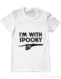 Tricou ADLER barbat I'm with spooky Alb