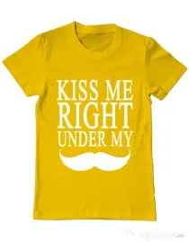 Tricou ADLER barbat Kiss me right under Galben