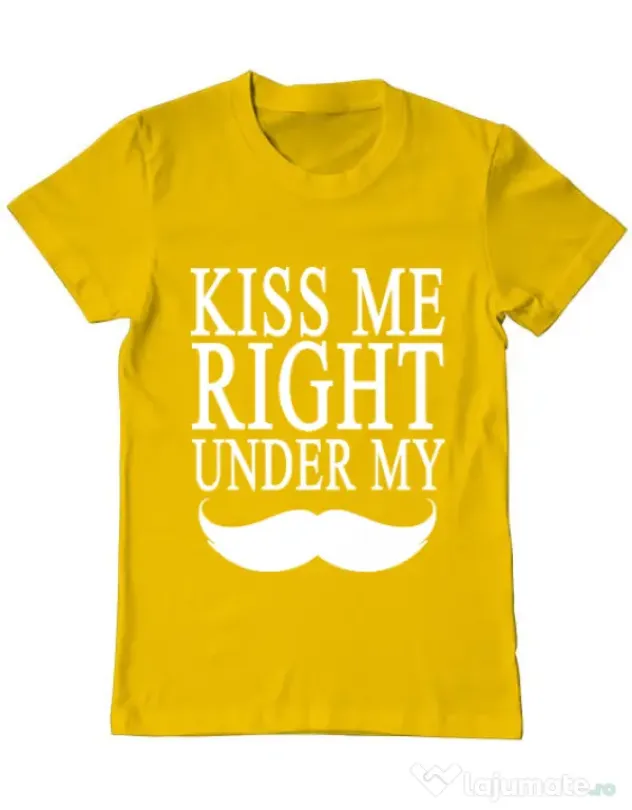 Tricou ADLER barbat Kiss me right under Galben