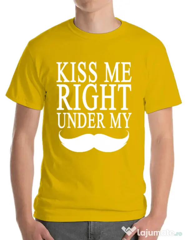 Tricou ADLER barbat Kiss me right under Galben