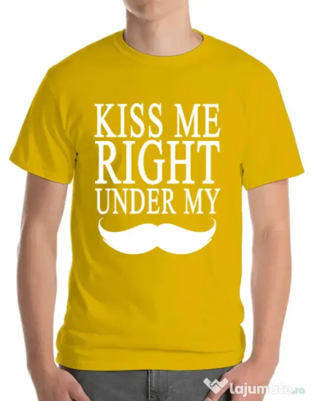 Tricou ADLER barbat Kiss me right under Galben