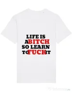 Tricou STANLEY STELLA barbat Life is a bitch Alb