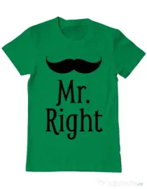 Tricou ADLER barbat Mr. right Verde mediu