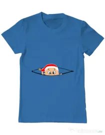 Tricou ADLER barbat Peek a boo winter Albastru azuriu