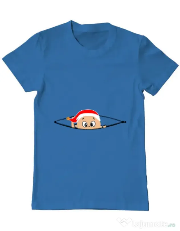 Tricou ADLER barbat Peek a boo winter Albastru azuriu