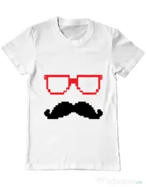 Tricou ADLER barbat Pixel mask Alb