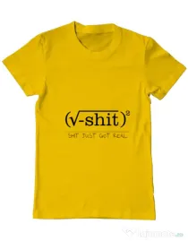 Tricou ADLER barbat Shit just got real Galben