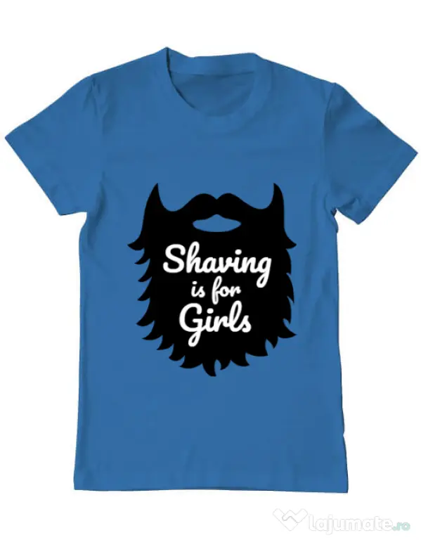 Tricou ADLER barbat Shaving is for girls Albastru azuriu
