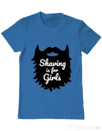 Tricou ADLER barbat Shaving is for girls Albastru azuriu