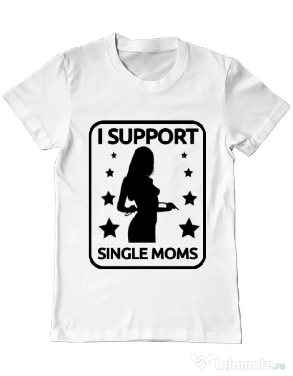 Tricou ADLER barbat I support single moms Alb