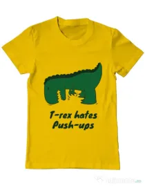 Tricou ADLER barbat T-rex push-ups Galben
