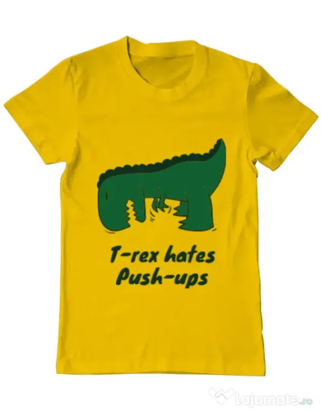 Tricou ADLER barbat T-rex push-ups Galben