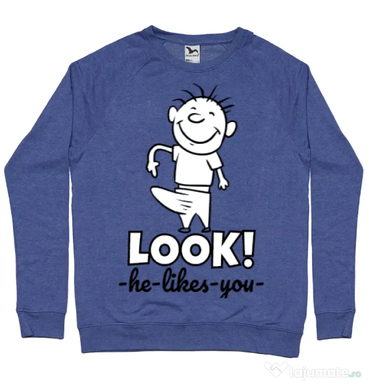 Bluza ADLER barbat He likes you Albastru melanj