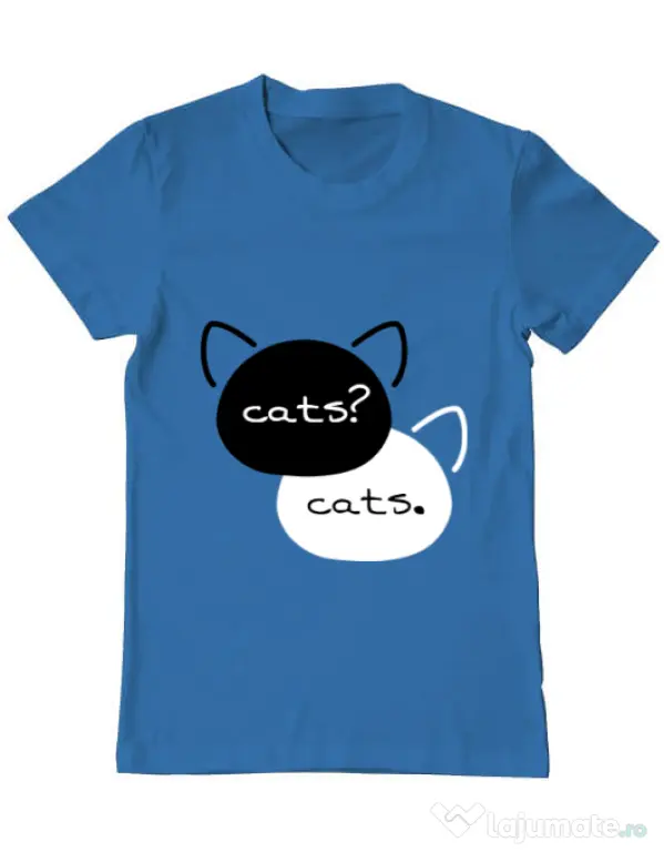 Tricou ADLER barbat The fault in our cats Albastru azuriu