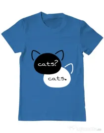 Tricou ADLER barbat The fault in our cats Albastru azuriu