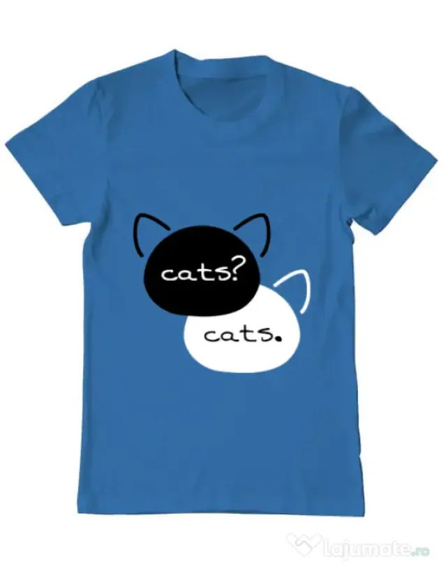 Tricou ADLER barbat The fault in our cats Albastru azuriu