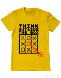 Tricou ADLER barbat Think outside the box Galben