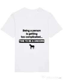 Tricou STANLEY STELLA barbat Time to be a unicorn Alb