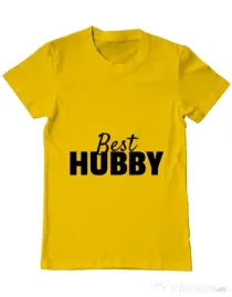 Tricou ADLER barbat Best hubby Galben