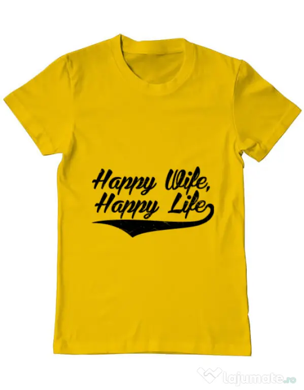 Tricou ADLER barbat Happy life Galben