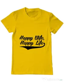 Tricou ADLER barbat Happy life Galben
