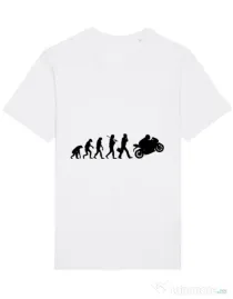 Tricou STANLEY STELLA barbat Evolution - motorcycle Alb