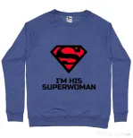 Bluza ADLER barbat I'm his superwoman Albastru melanj