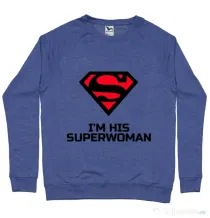 Bluza ADLER barbat I'm his superwoman Albastru melanj