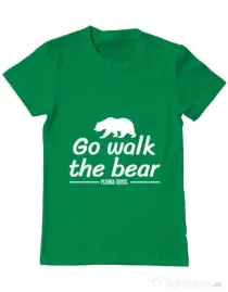 Tricou ADLER barbat Go walk the bear Verde mediu