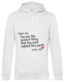 Hoodie barbat cu gluga Dear me Alb
