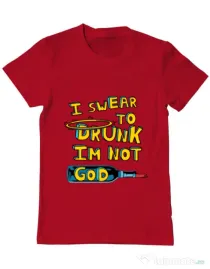 Tricou ADLER barbat I swear to drunk Rosu