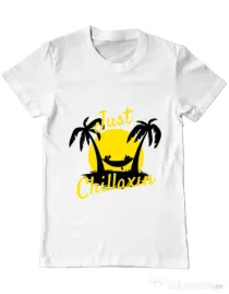 Tricou ADLER barbat Just chillaxin Alb