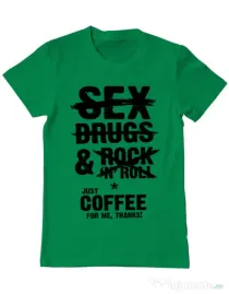 Tricou ADLER barbat Just coffee for me Verde mediu