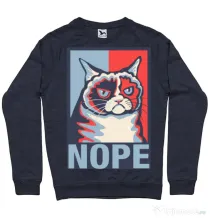 Bluza ADLER barbat Grumpy cat Nope Denim inchis