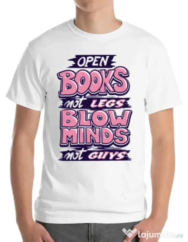 Tricou ADLER barbat Open books Alb