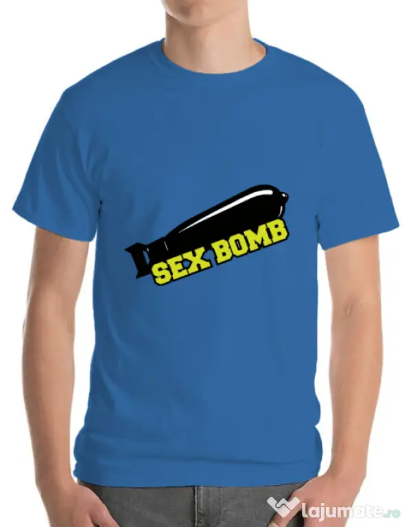 Tricou ADLER barbat Sex bomb Albastru azuriu