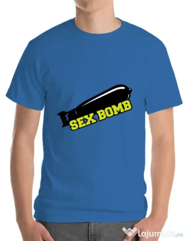 Tricou ADLER barbat Sex bomb Albastru azuriu