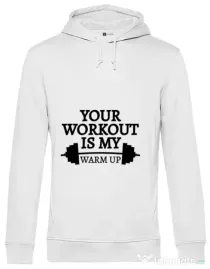 Hoodie barbat cu gluga Your workout Alb