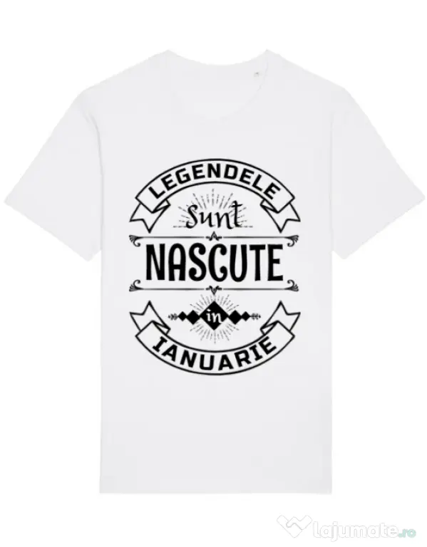 Tricou STANLEY STELLA barbat Legendele sunt nascute in Ianuarie Alb