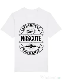 Tricou STANLEY STELLA barbat Legendele sunt nascute in Ianuarie Alb