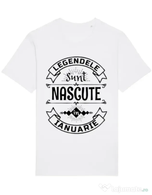 Tricou STANLEY STELLA barbat Legendele sunt nascute in Ianuarie Alb