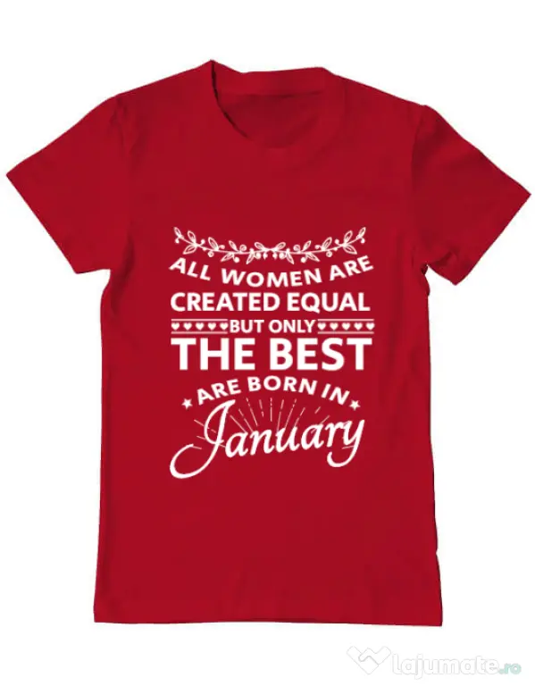 Tricou ADLER barbat The best women are born in January Rosu