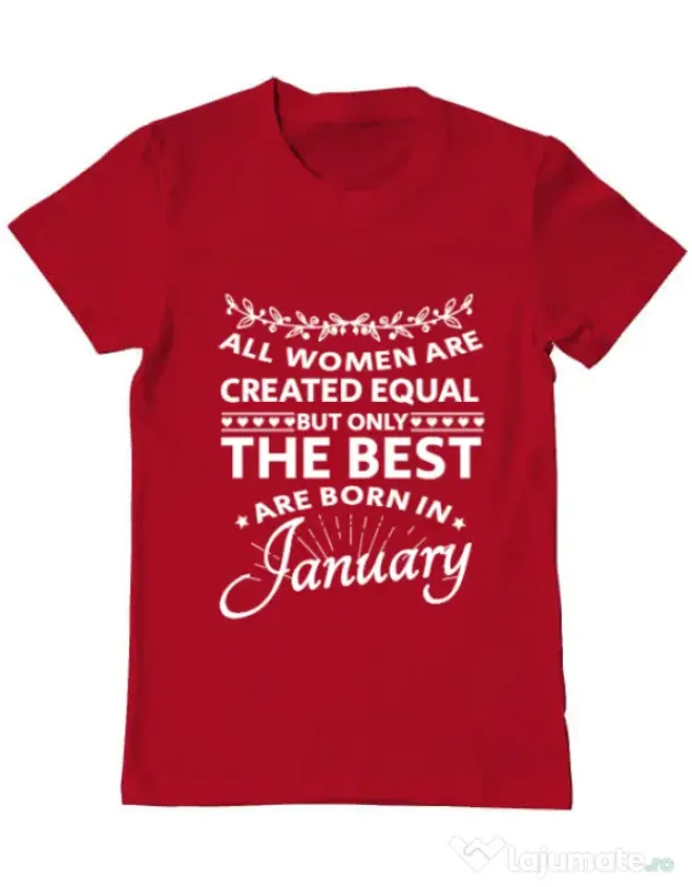 Tricou ADLER barbat The best women are born in January Rosu