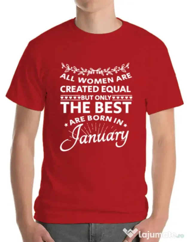 Tricou ADLER barbat The best women are born in January Rosu