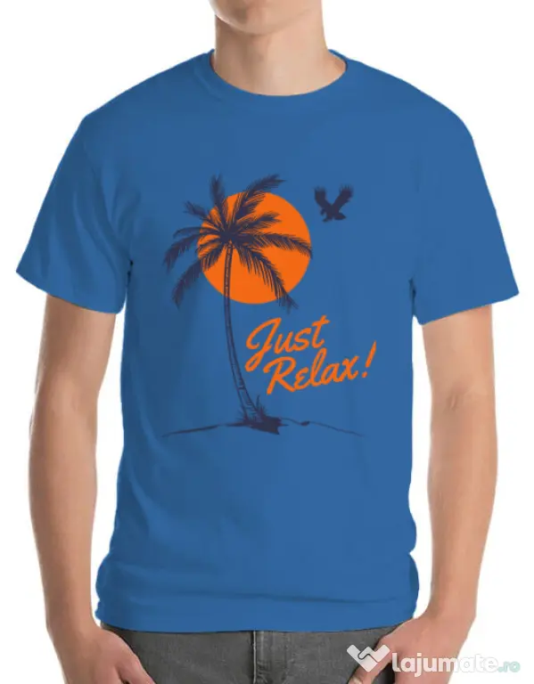 Tricou ADLER barbat Just relax Albastru azuriu