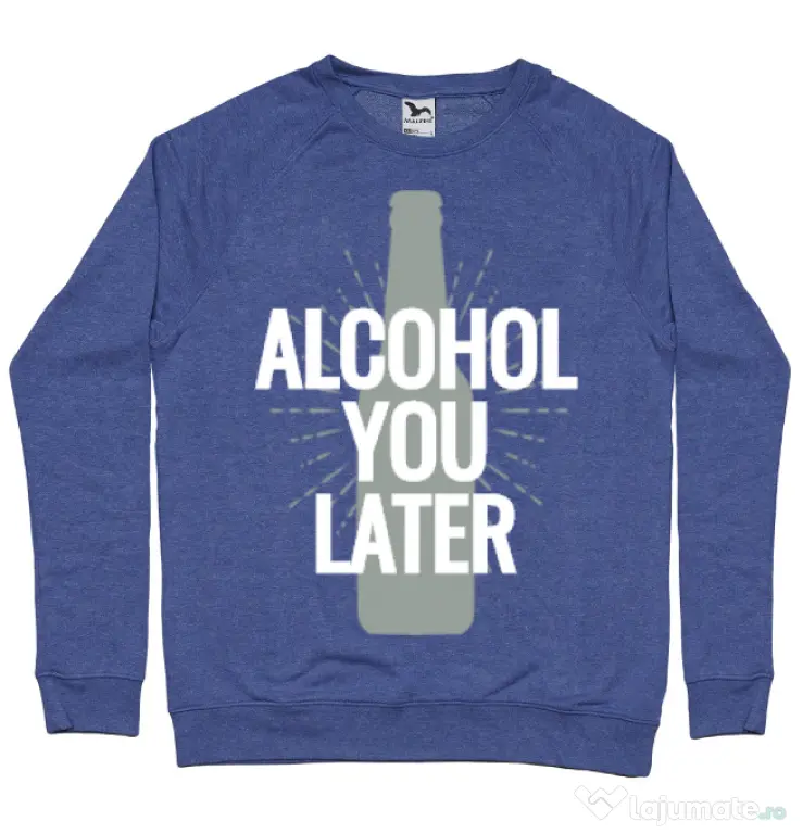 Bluza ADLER barbat Alcohol you later Albastru melanj