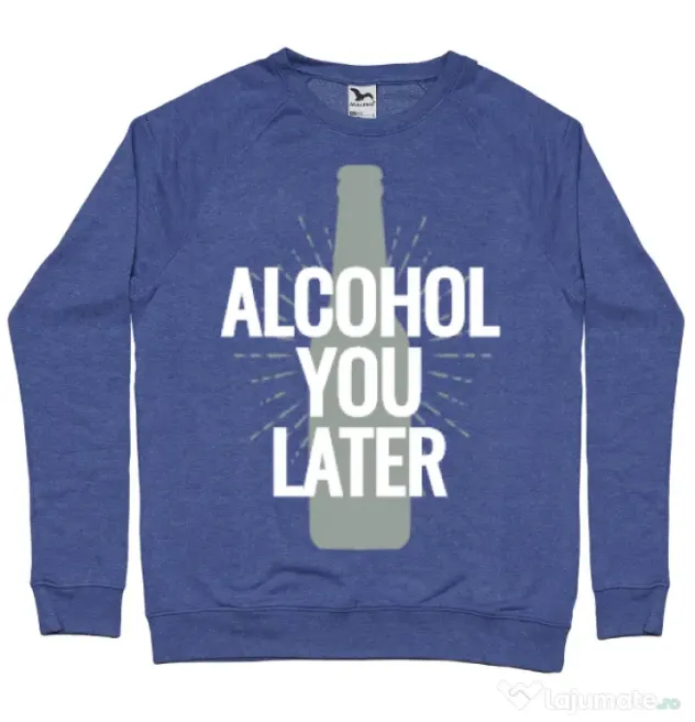 Bluza ADLER barbat Alcohol you later Albastru melanj