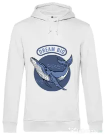 Hoodie barbat cu gluga Dream big Alb